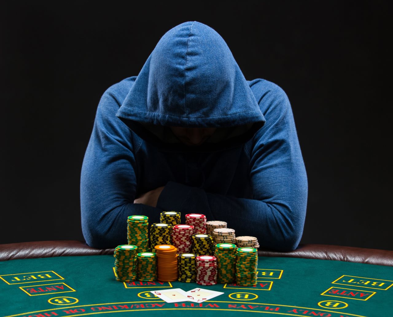 Person gambling at a casino